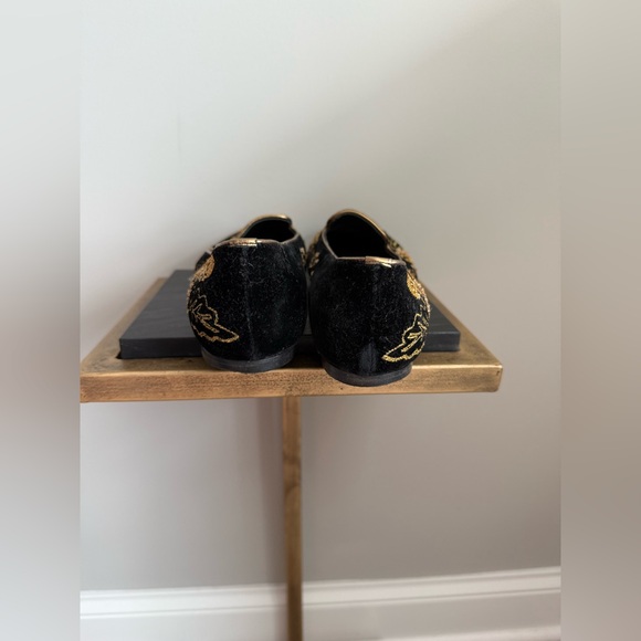 Alexander McQueen Embroidered Velvet Acorn Smoking Slipper - Picture 6 of 15